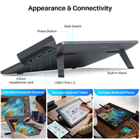 Moniteur de dessin numérique HUION 18,4 pouces, 16384 niveaux de pression, stylet interactif avec écran tactile Kamvas Pro 19