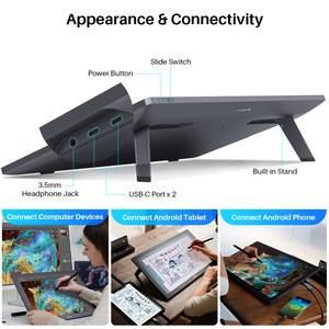 Moniteur de <span class=keywords><strong>dessin</strong></span> numérique HUION 18,4 pouces, 16384 niveaux de pression, stylet interactif avec écran tactile Kamvas <span class=keywords><strong>Pro</strong></span> 19 - Product Image 5
