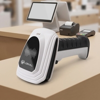 Escáner de Código de Barras Portátil LONVILL, Diseño Exterior en Blanco y Negro, Carcasa de ABS y PC, Modo Dual, Inalámbrico 2.4G, Bluetooth