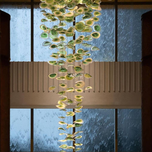 Lustre moderne grand bleu en verre <span class=keywords><strong>pour</strong></span> escalier, <span class=keywords><strong>suspension</strong></span> <span class=keywords><strong>pour</strong></span> hall d'entrée et couloir - Product Image 6