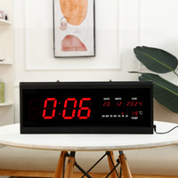 Kalender Abadi Modern 2026 Model Baru LED Digital Layar Besar Jam Dinding Gantung Alarm Termometer Dekoratif Kelembaban untuk