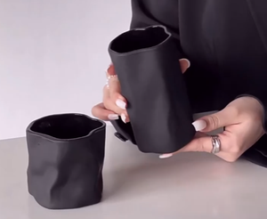 <span class=keywords><strong>Bicchiere</strong></span> in Vetro Nero dalla Forma Irregolare, Tazza per <span class=keywords><strong>Caffè</strong></span> e Bevande Fredde, Vendita Calda - Product Image 3