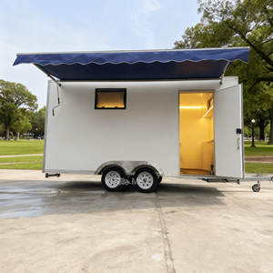 4 Wheels Portable Office Trailer With Bathroom Outdoor Mobile Office Caravan Trailer Office Trailers - Product Image 1