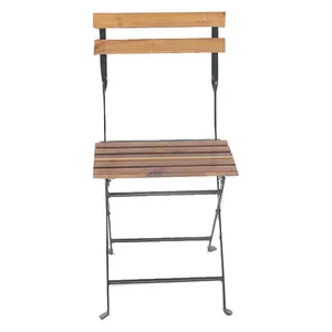 定制简约风格座椅休闲可折叠轻质天然竹质沙滩椅折叠钢椅花园金属椅
