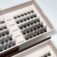 Extensions de cils individuels légers à pointes, pré-coupés, segmentés, courbure D, vente en gros, sans volume, pour DIY, bouquets de cils