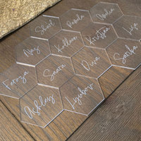 Marque-place personnalisé en acrylique pour mariage, plaque nominative en acrylique pour table, cartes de placement en acrylique, panneau en acrylique
