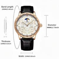 Montres TEVISE T890S de luxe en or rose, quartz, étanches 30M, vintage, avec cadran gravé, pour hommes, Relogio Masculino