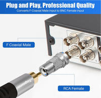 Konektor Tipe F ke RCA RCA Female ke F Plug Coaxial Male RF Video TV Adapter Coupler Konverter Paduan Seng