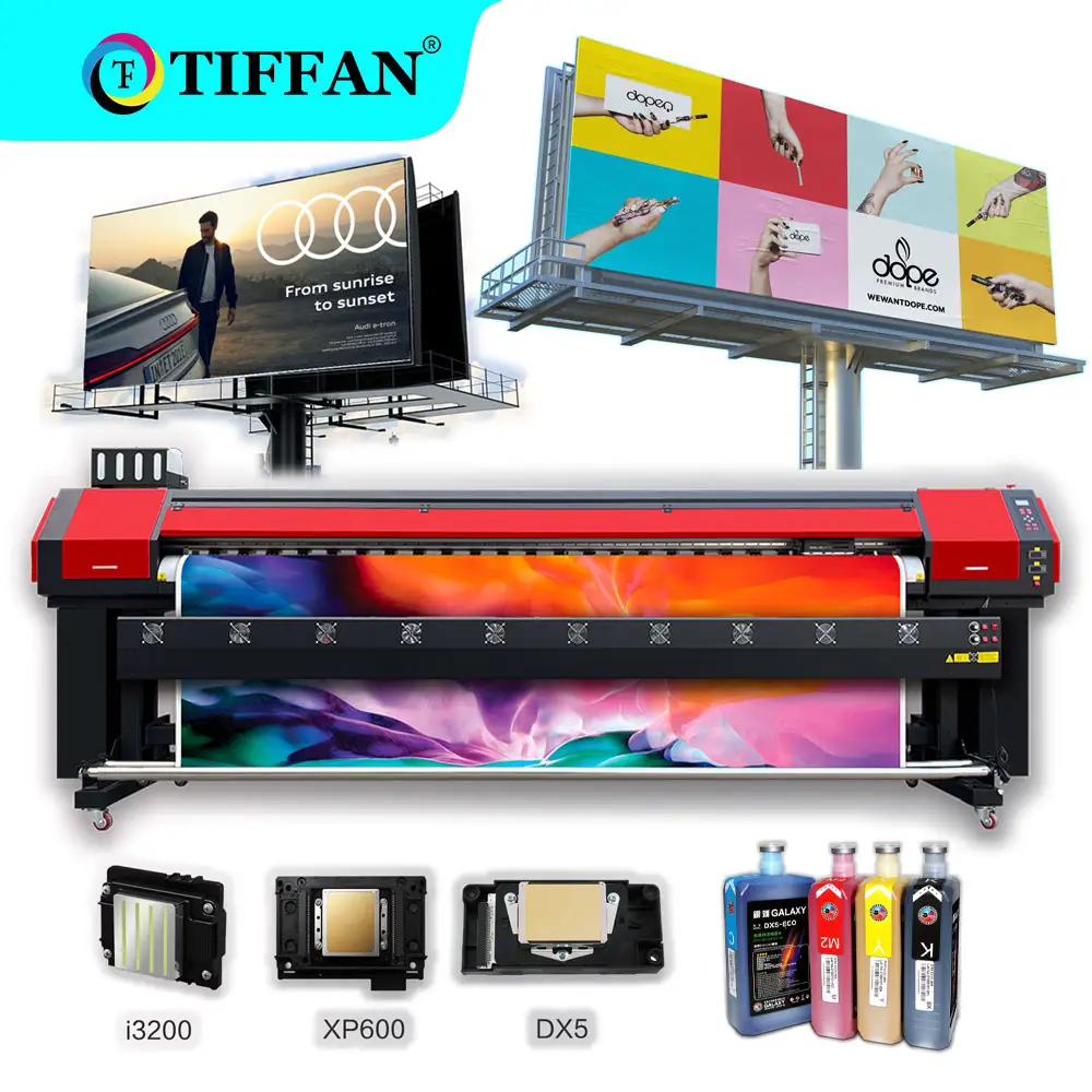 TIFFAN Eco Solvent Printer TX800 XP600 I3200 Machines d'impression par sublimation de bannière de bâche pour la conception graphique