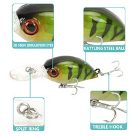 Top Right CB387 40mm 3.6g Shad Mini Crankbait Leurres Crankbait pour la pêche au bar Griffon Bait Jerkbait