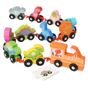 Montaje Diy juguetes para niños bloques de construcción educación temprana dinosaurio magnético pequeño tren Digital cognición Tractor bloque de construcción