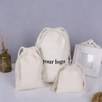 Sac pochette en lin mousseline écologique en tissu coloré personnalisé résistant et uni personnalisé petit sac nautique en toile de coton avec cordon de serrage