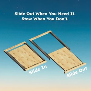 Retractable Bamboo Bedside <b>Shelf</b> – Stowy Bamboo Bedside <b>Organizer</b> for Box Springs Flat Base and Platform Beds – Bedside Caddy - Product Image 2
