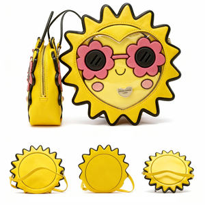 Bolso de mano personalizado con ventana transparente para exhibir pines <span class=keywords><strong>y</strong></span> insignias, diseño de arcoíris, <span class=keywords><strong>flores</strong></span>, <span class=keywords><strong>sol</strong></span> <span class=keywords><strong>y</strong></span> bulldog, estilo kawaii, cosplay, anime - Product Image 4