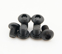 Sekrup Kepala Tombol Hex Berlapis Hitam 12MM M6, Sekrup Mesin, DIN7380