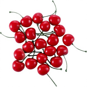 เชอร์รี่ปลอม YIGETREE ขายส่ง ผลไม้เชอร์รี่สีแดงดำ รุ่นพลาสติก เป็นมิตรกับสิ่งแวดล้อม ขนาด 2 ซม. สำหรับตกแต่งบ้าน ห้องครัว งานปาร์ตี้ - Product Image 2