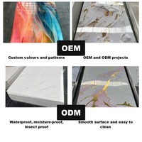 Panneau décoratif en PVC UV effet marbre, veinage doré, imperméable, résistant à l'humidité, haute brillance, pour usage domestique et villa, panneau rigide moderne