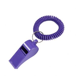 Low Price Custom Logo Sport Whistle With Bracelet Colorful Plastic Whistle <b>Spring</b> Coil Whistle for Sports Activities - Product Image 2