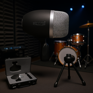 Micrófono dinámico cardioide de 5 núcleos con conector XLR para bombo, con rejilla de malla de acero y adaptador de soporte con bloqueo - Product Image 2