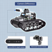 HT MentorPi Raspberry Pi 5 Châssis de voiture robot intelligente à suspension sur rail, Vision SLAM, IA, Grand Modèle, Robot ROS