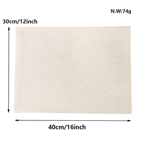Vente en gros de napperons en lin table à manger transfert de chaleur 40*30cm tapis de table imprimable vierge de sublimation personnalisé impression recto-verso - Product Image 3
