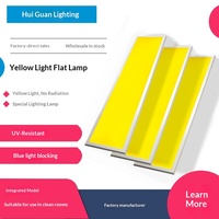 Lampe de purification LED anti-UV de qualité salle blanche, panneau lumineux à lumière jaune pour la protection des yeux, construction en aluminium, Ra 90