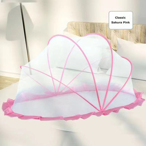 Strong Anti Plastic Mosquito Net Canopy for <b>Double</b> <b>Bed</b> Crib and Guest Room Soft Breathable Fabric Easy <b>Fold</b> Pouch Wholesale - Product Image 5