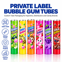 Tube d'emballage en aluminium et plastique pour chewing-gum, logo personnalisé imprimé UV, conteneur vide avec bouchon à vis 12,7-35 mm