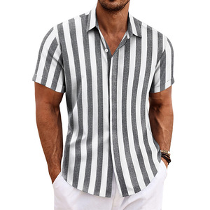 Chemises pour hommes de haute qualité en gros, chemises blanches à manches courtes, <span class=keywords><strong>chemise</strong></span> en coton boutonnée pour l'été et les activités de plein air - Product Image 4