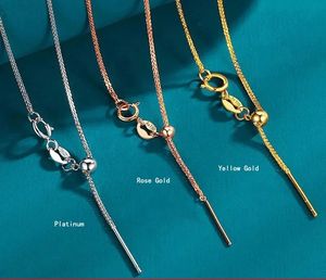 Collar Xinfly con Forma de Aguja, Oro Real de 18K, Cadena Chopin AU750, Estilo Cola de Zorro, Longitud Ajustable, Joyería DIY - Product Image 2