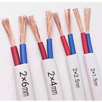 Yuehua 2*1,5 Stromkabel RVVB PVC Litzenkabel mit Kupferkern IP20 Flaches Luftkabel mit weißer Stoffummantelung für den Außenbereich