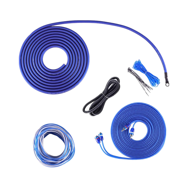 Car Audio Complete Amplifier Installation Wiring Kit 4 Gauge OFC Durable Copper with PVC Jacket Blue