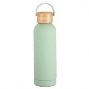 Stainless Steel Vacuum Tumbler With Wooden Lid And Handle Minimalist Design For Travel 24 Hour Insulation - Product Image 3