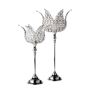 Soporte de vela de pilar de cristal y metal de lujo de diseño único para decoración del hogar-Calidad de exportación - Product Image 1