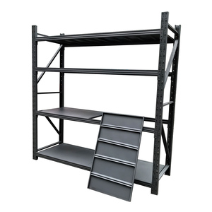Almacén Industrial de servicio mediano/pesado Recubrimiento en polvo Almacenamiento de carga Equipo de estantería de palés Estante de apilamiento de supermercado de hierro metálico - Product Image 4