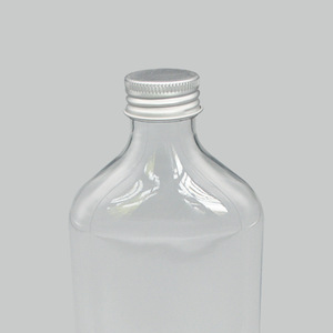 Transparent Pet <b>Flat</b> Bottle 250ml <b>Screw</b> Cap For Wine Beverage Packaging - Product Image 3