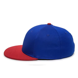 Logo Brodé Personnalisé Écusson Bleu Rouge Deux Tons Snapback Casquette Chapeaux Pour Unisexe - Product Image 2