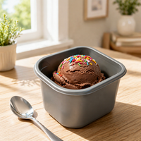 Boîte à crème glacée en PP haute résistance sans BPA - Résistante aux températures jusqu'à -25°C pour la restauration commerciale
