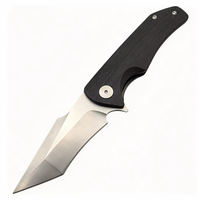 Couteau de chasse en acier 14C28N haute dureté avec manche G10, couteau pliant de poche pour le camping et la randonnée