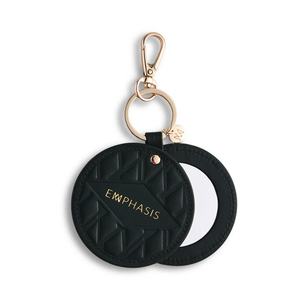 Luxury Private Label Custom Logo Round Makeup Double Sides Personalized PU Mini <b>Mirror</b> - Product Image 1