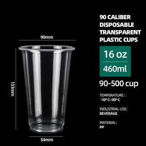 Giao hàng trong vòng 72 giờ nhà máy bán buôn dùng một lần rõ ràng ly nhựa 90mm tầm cỡ 460ml bong bóng trà <span class=keywords><strong>Cup</strong></span> cho paty có nắp đậy - Product Image 2