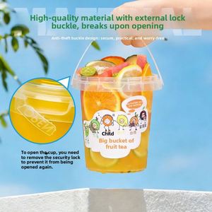 Gobelet à thé au lait portable en plastique surdimensionné anti-fuite de 1000 ml avec couvercle et logo personnalisé avec impression UV pour les boutiques de desserts - Product Image 3