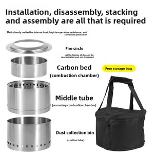 <span class=keywords><strong>Horno</strong></span> de <span class=keywords><strong>Leña</strong></span> Plegable de Acero Inoxidable para Exteriores StrideOut, Resistente a Altas Temperaturas, No se Deforma, para Camping, Picnic y Barbacoa - Product Image 3