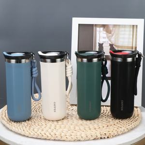 Tasse isotherme portable en acier inoxydable pour café sous vide de 350ml 500ml avec logo personnalisé et corde de levage - Product Image 1