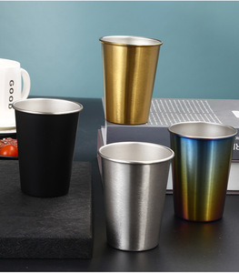 Taza de Metal de Acero Inoxidable 304 de 350/500 ml, Tazas para Cerveza, Vino, Café, Hogar, Oficina, Bar, Viajes, Camping, Tazas para Beber Café, Té - Product Image 3