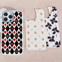 Coque de téléphone à panneau arrière magnétique remplaçable pour Iphone17/17pro/17promax/17air avec les cartes à jouer colorées dorées