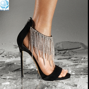 أزياء حجر الراين التشذيب سلسلة قلادة للنساء حزام الأحذية ديي سلاسل شرابة الماس - Product Image 2