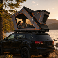 Tente de toit rigide pour SUV 4x4, camping, imperméable, avec fenêtres de ventilation