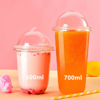 Vente en gros Matt 360 ml 500 ml 700 ml Tasse de thé à bulles en plastique en forme de U Gobelets jetables en PP