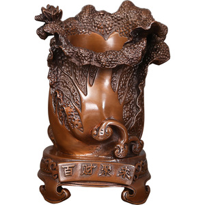 Portalápices de cobre con forma de repollo, color cobre púrpura, artesanía en cobre, decoración para el hogar y la oficina, regalo - Product Image 4